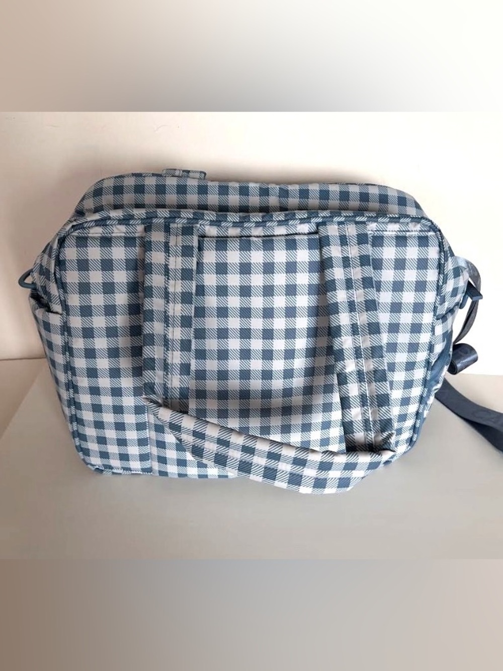 Calpak Luka Duffel French Blue Gingham - Picture 11 of 14